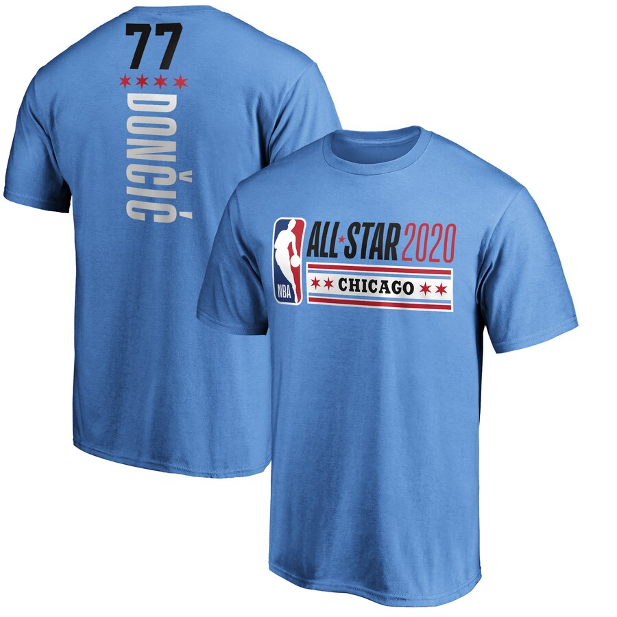 Men Luka Doncic Fanatics Branded Blue 2020 NBA AllStar Game Name & Number TShirt